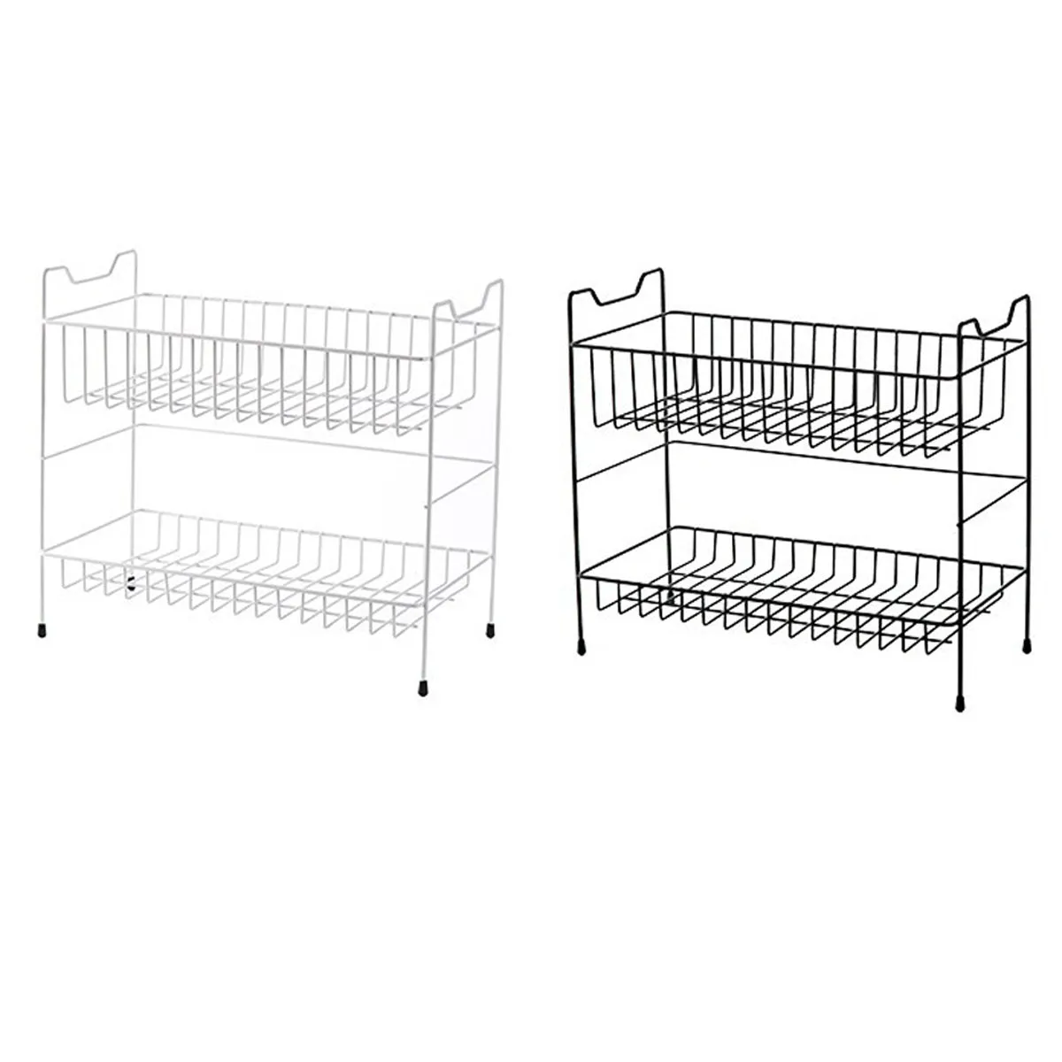 2 Layers Desktop Iron Shelf Kitchen Sauces Flavoring Storage Bathroom Shampoo Cosmetics Storage Holder Home Decoration