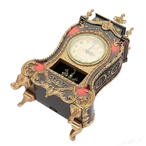 3NH® Vintage Desk Clock, Practical Wall-Mounted Vintage Clock for Home for Decorative Gifts for Alarm Clocks for Hotel(Brown red)