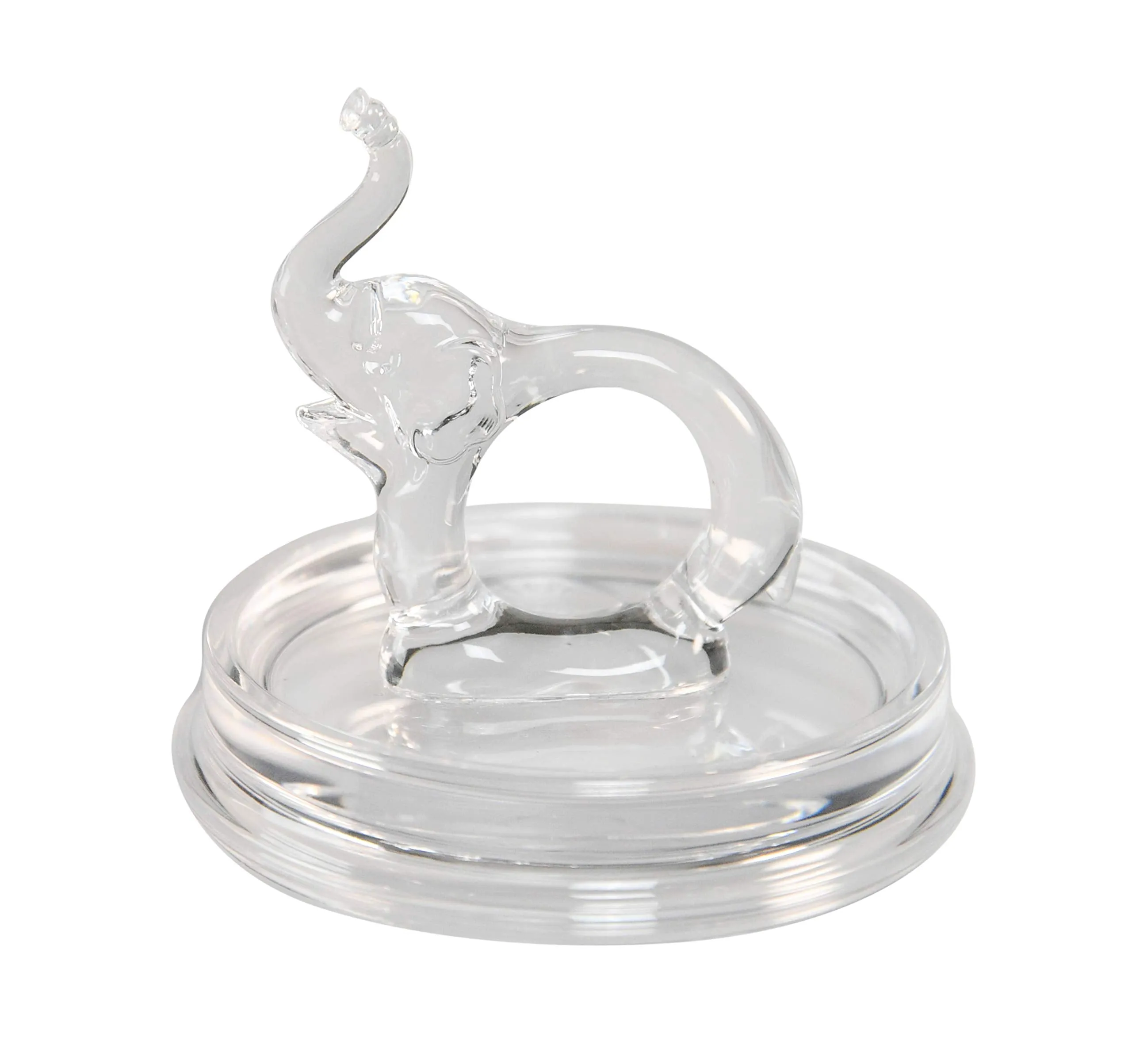 ARAD Elephant Acrylic Ring Holder Dish, Cute Bedroom Jewelry Tray, Fun Trinket Platter