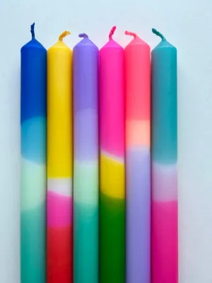 BESTSELLING BRIGHTS Dip Dye Dinner Candles set of 6