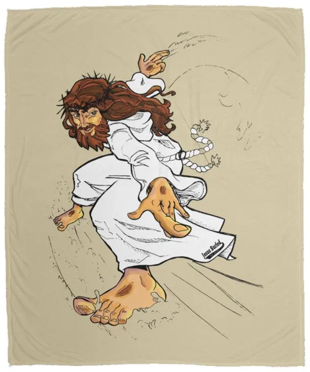 Big Jesus - Cozy Plush Fleece Blanket - 50x60