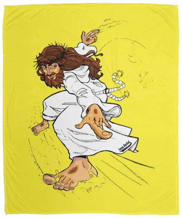 Big Jesus - Cozy Plush Fleece Blanket - 50x60