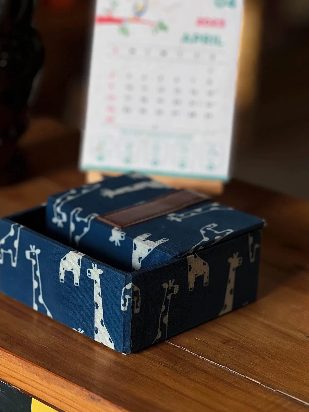 Blue Fauna Business Card Holder Box
