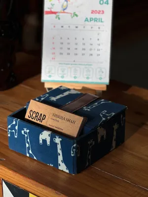 Blue Fauna Business Card Holder Box