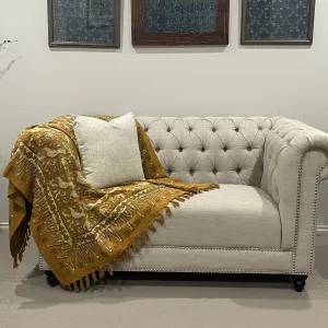 Bohemian Cotton Handmade Bird Mustard Bedding Throw Blanket