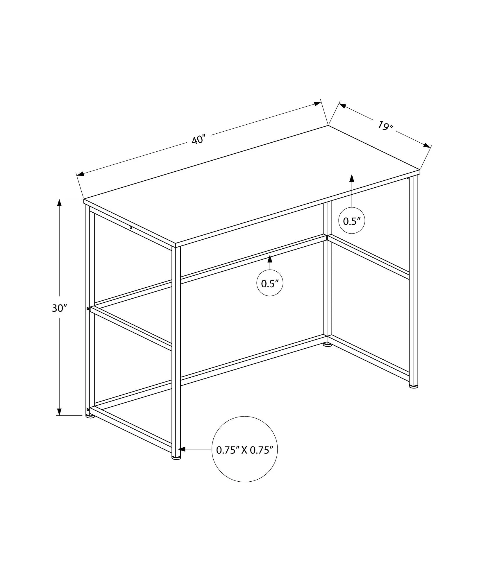 Computer Desk, Home Office, Laptop, Left Right Set-Up, Storage Drawers, Work, Contemporary, Modern by Couch.com