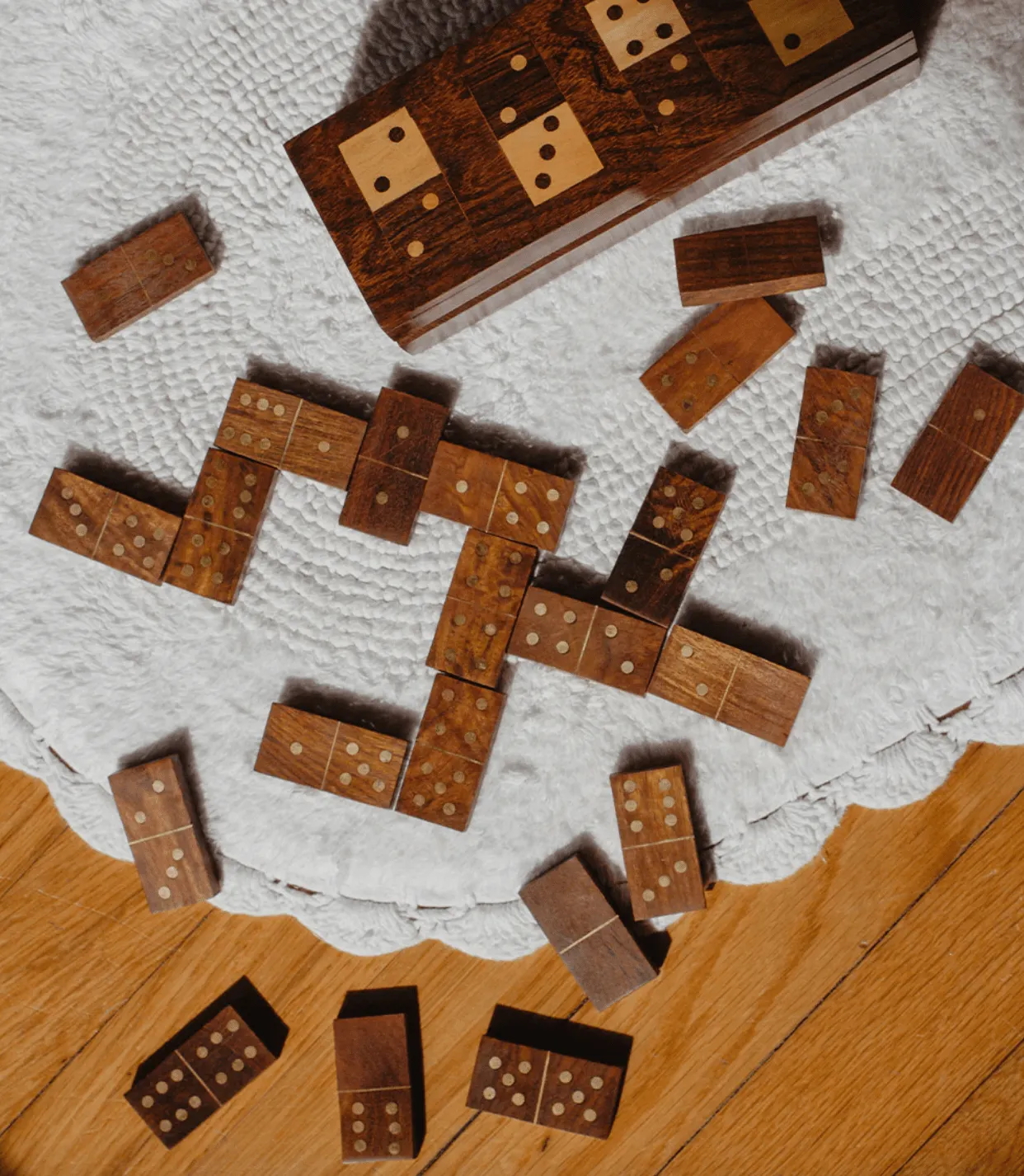 Domino Family Fun Wooden Game Set - Handmade