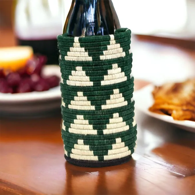 GREEN & WHITE PYRAMID VASE / PLANTER