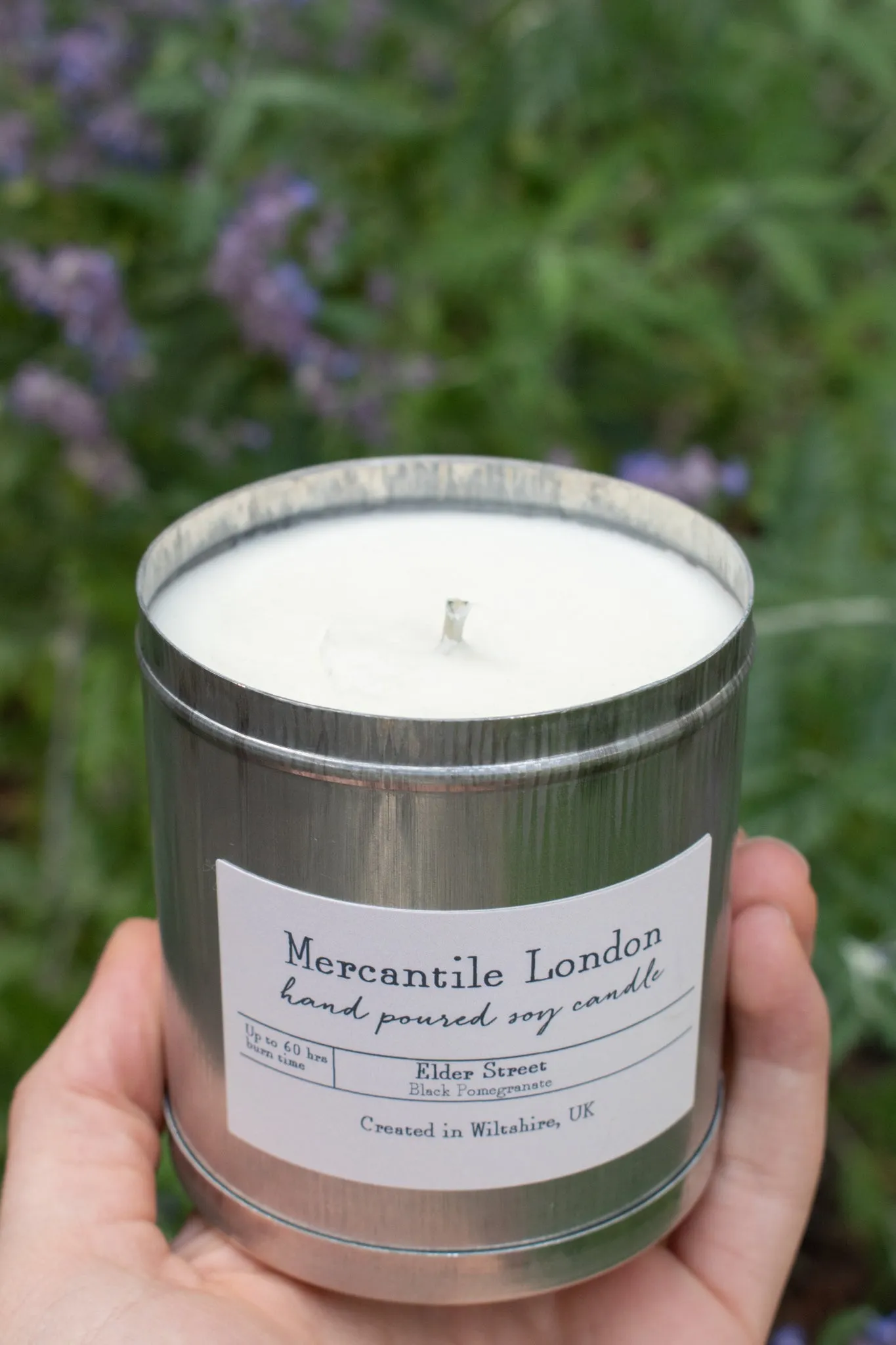 Mercantile London Elder Street Black Pomegranate Tin Candle
