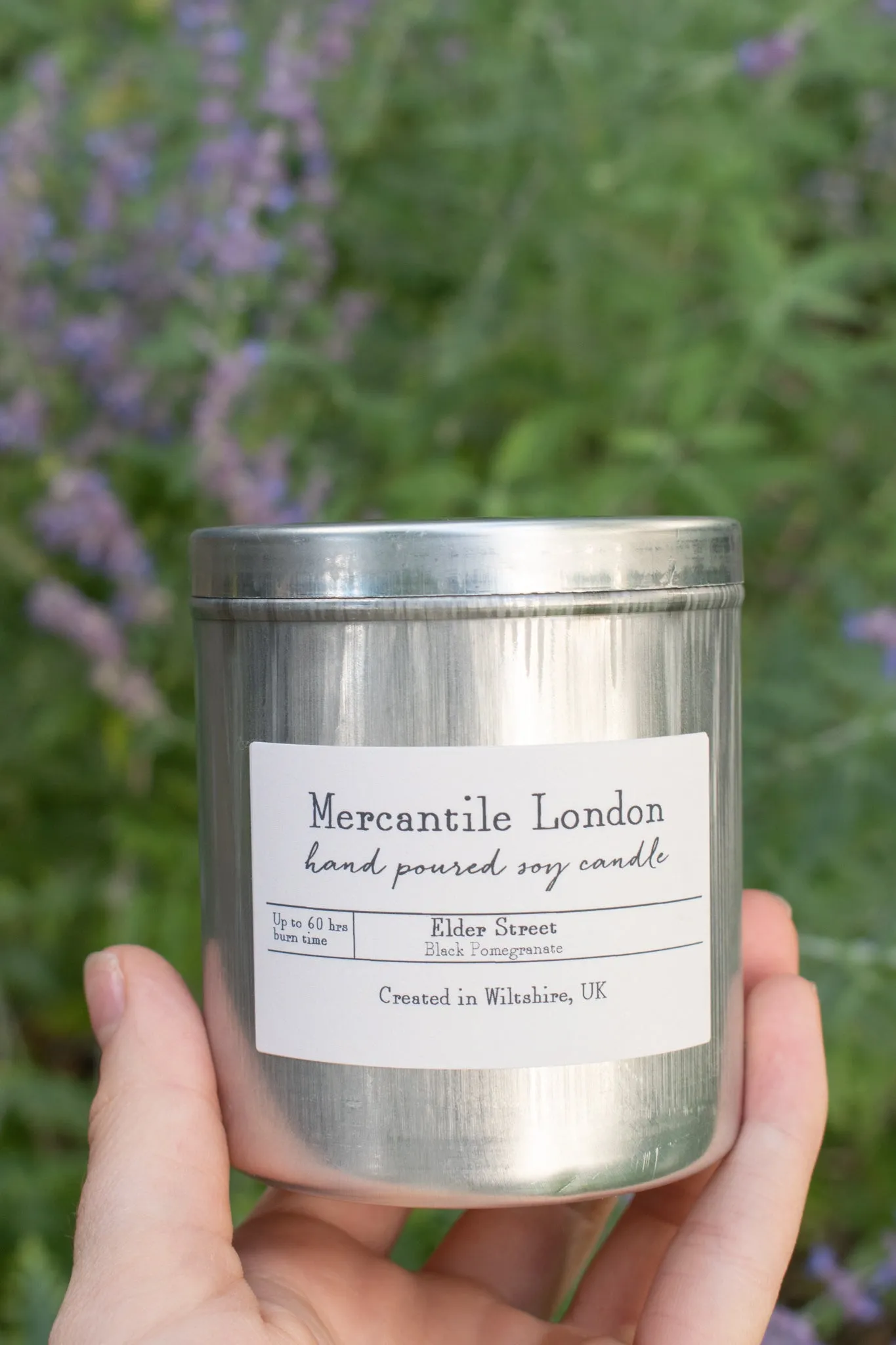 Mercantile London Elder Street Black Pomegranate Tin Candle