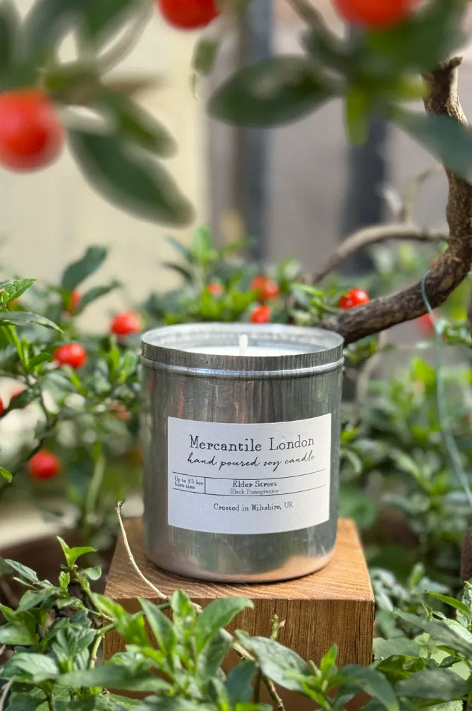 Mercantile London Elder Street Black Pomegranate Tin Candle