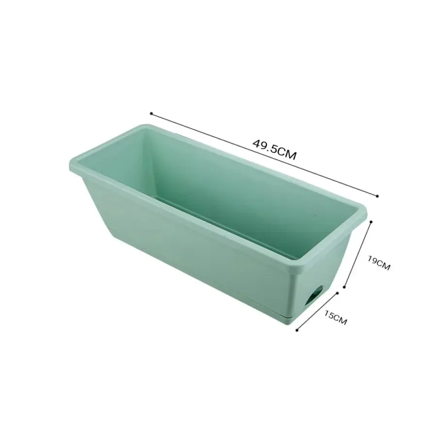Set of 5 x 49.5cm Green Rectangular Planter