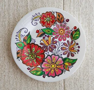 Small Hand-Painted Porcelain Plate - Spring