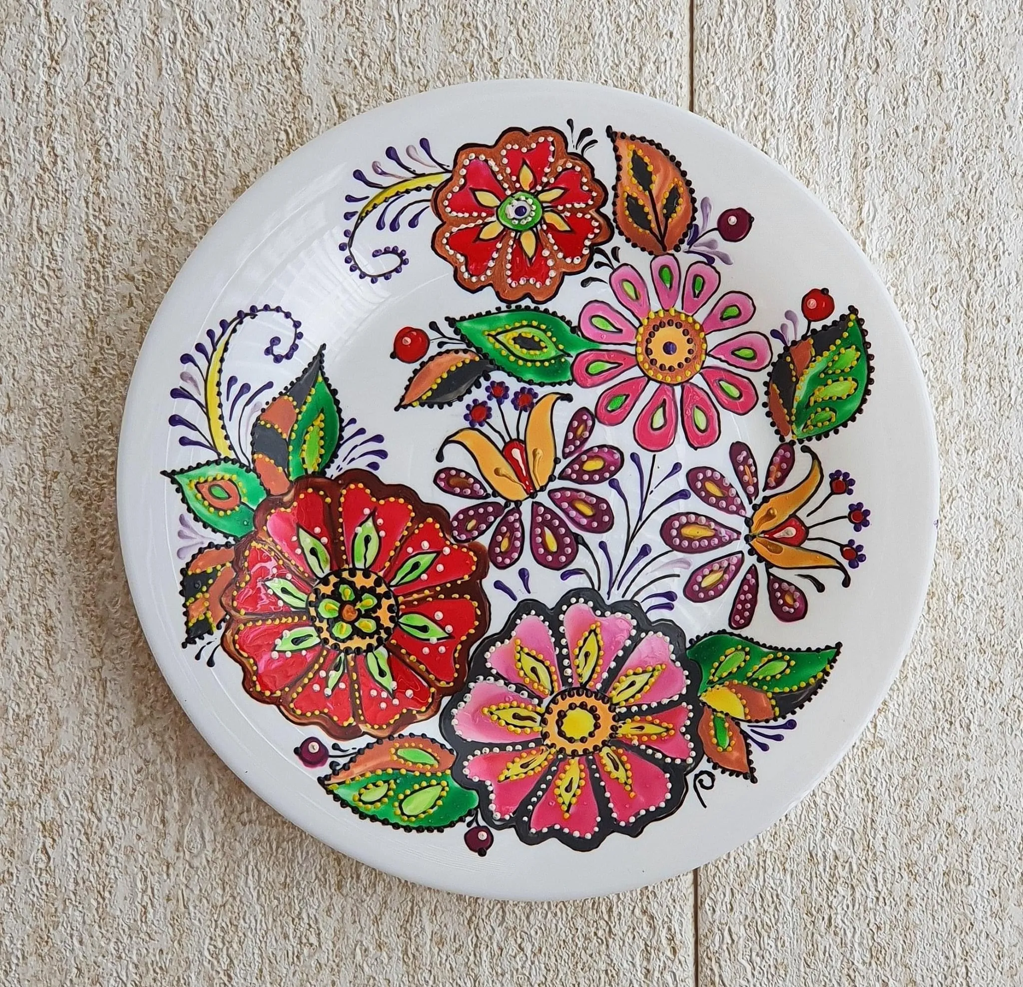 Small Hand-Painted Porcelain Plate - Spring