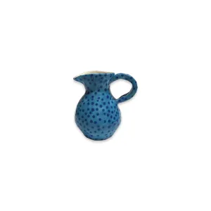 Small Slim Neck Jug with Blue Dots