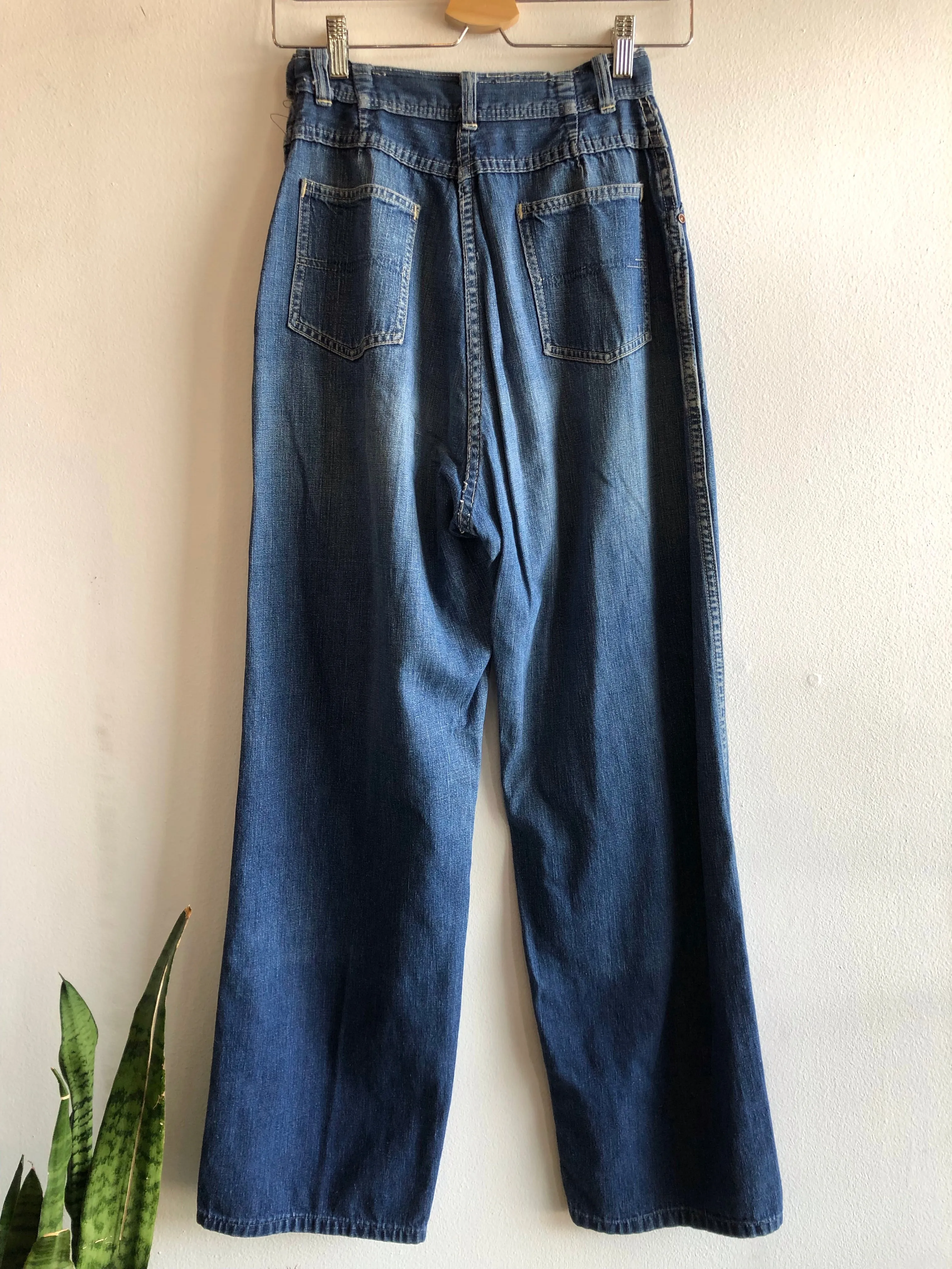 Vintage 1940/1950s Pykes Dark Denim Side Zip Jeans