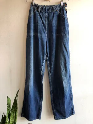 Vintage 1940/1950s Pykes Dark Denim Side Zip Jeans