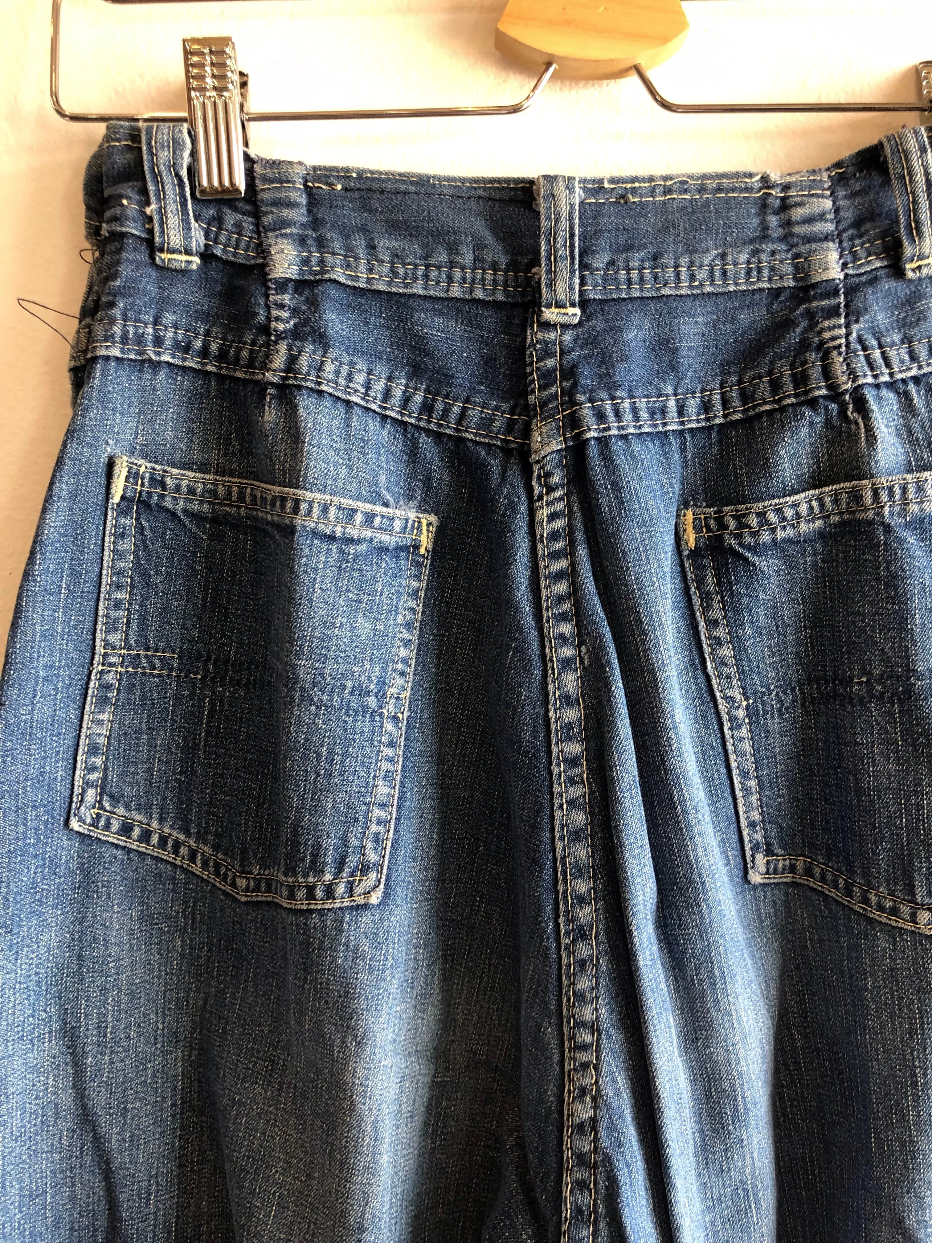Vintage 1940/1950s Pykes Dark Denim Side Zip Jeans