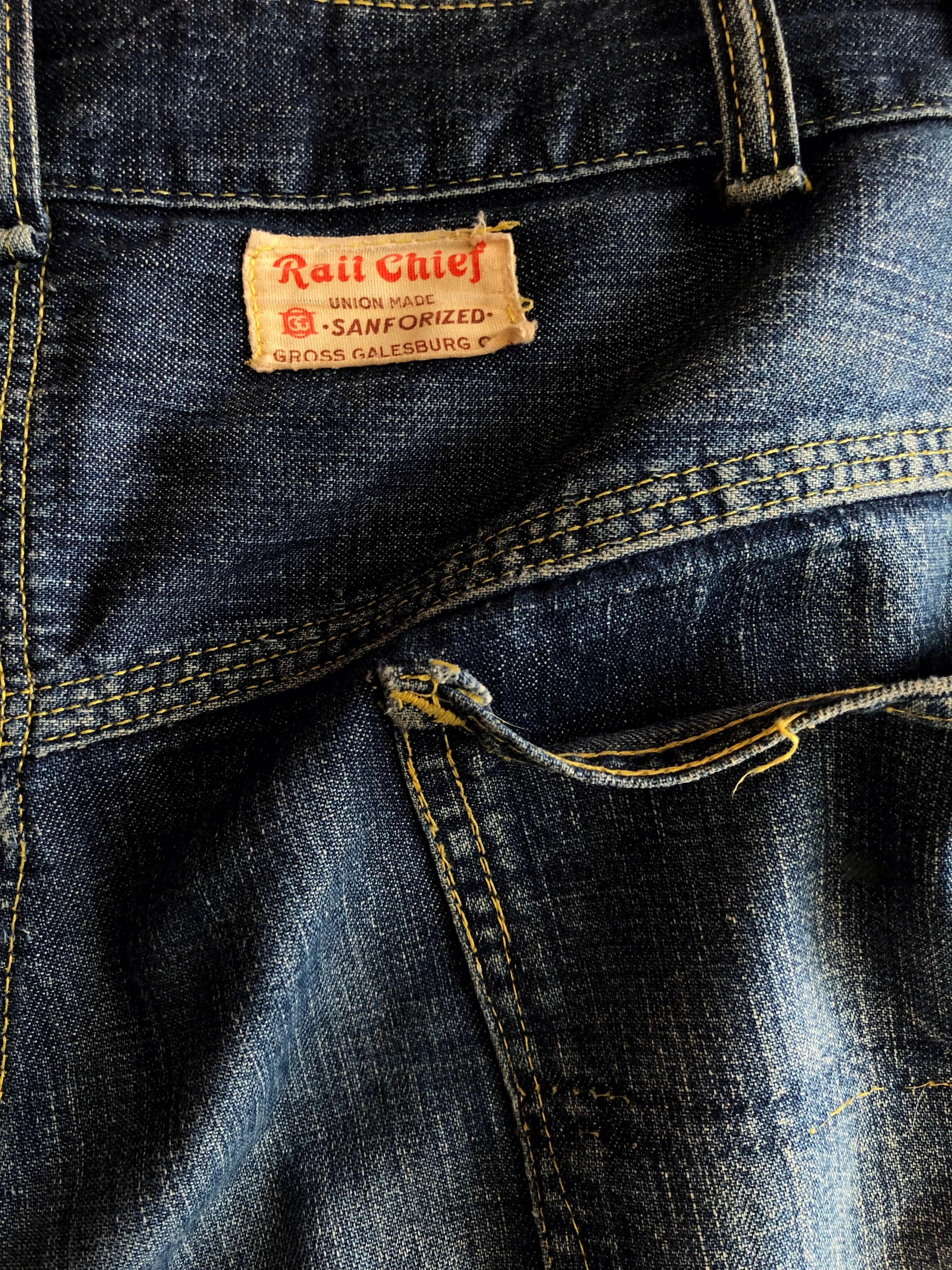 Vintage 1940/1950s Rail Chief Denim Engineer Jeans